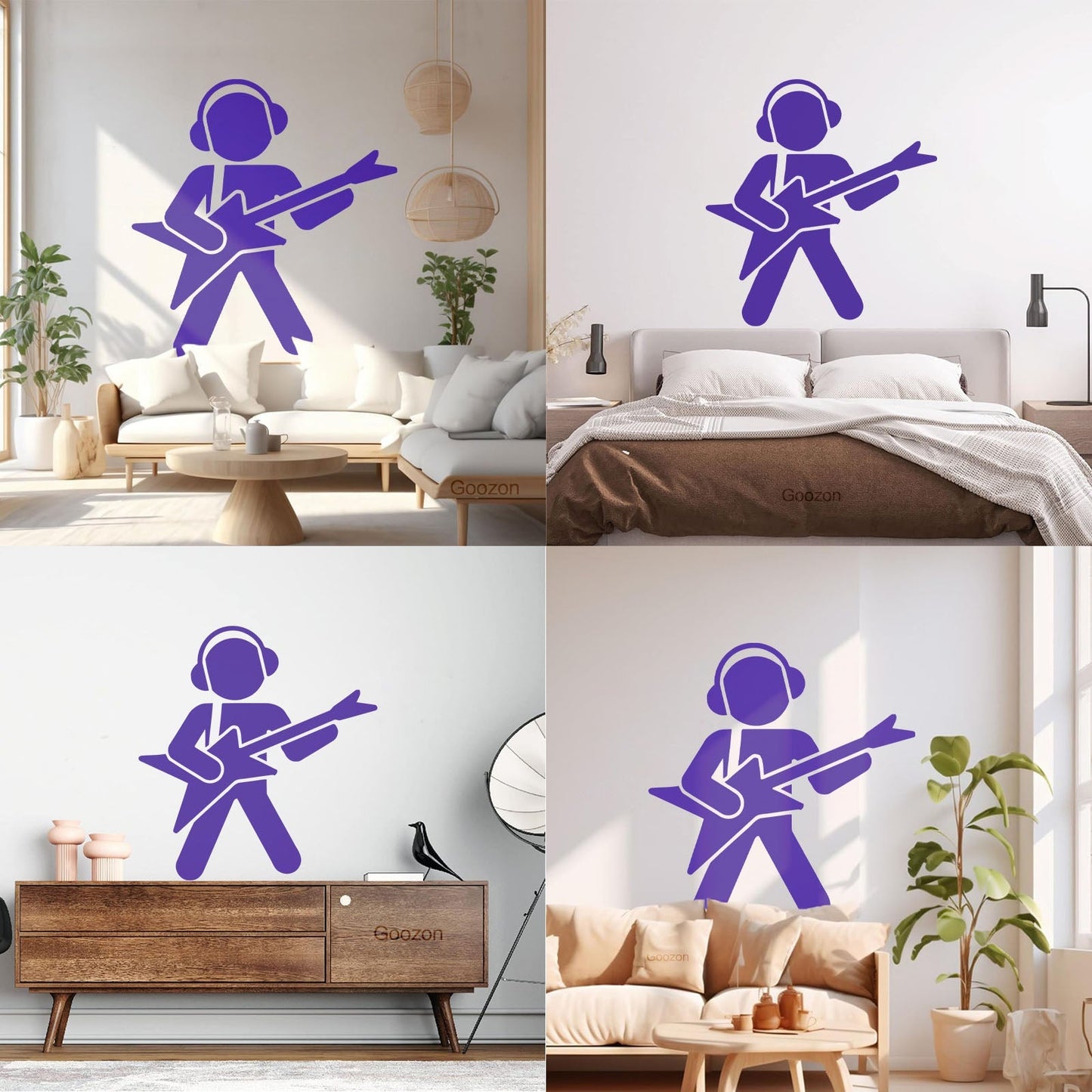 Lettering Decals Music Guitar Player Guitarist Musician Teen Art Mural Painting