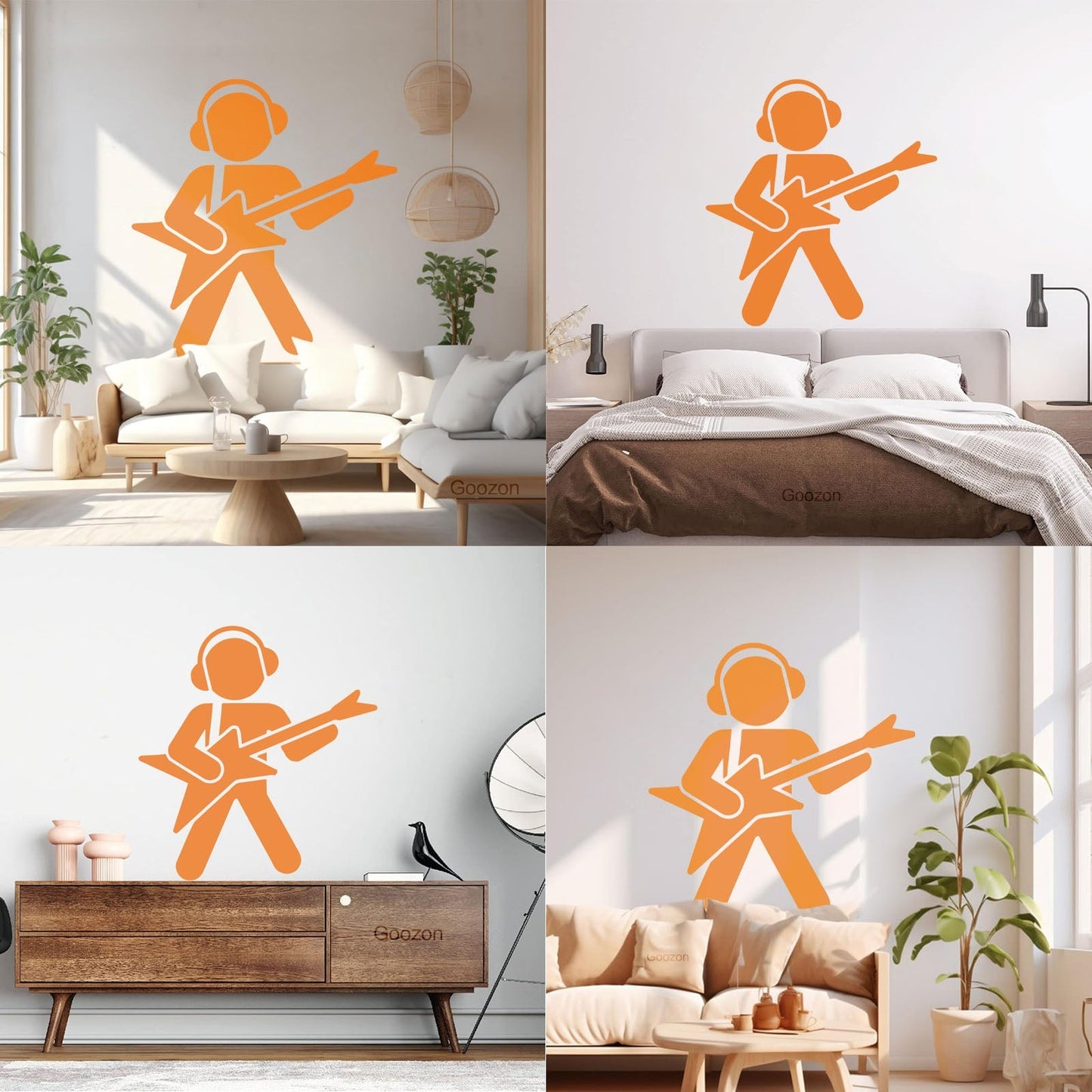 Lettering Decals Music Guitar Player Guitarist Musician Teen Art Mural Painting