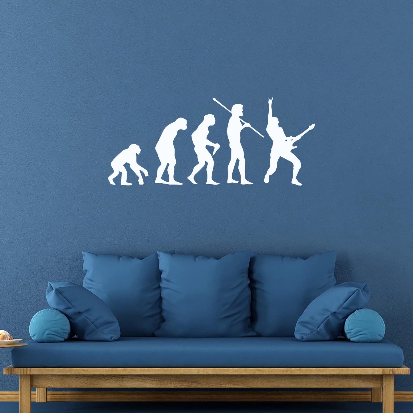 Rock Music Guitar Evolution Monkey Funny Home Wall Decals Paster Paper It Won'T Fall Off