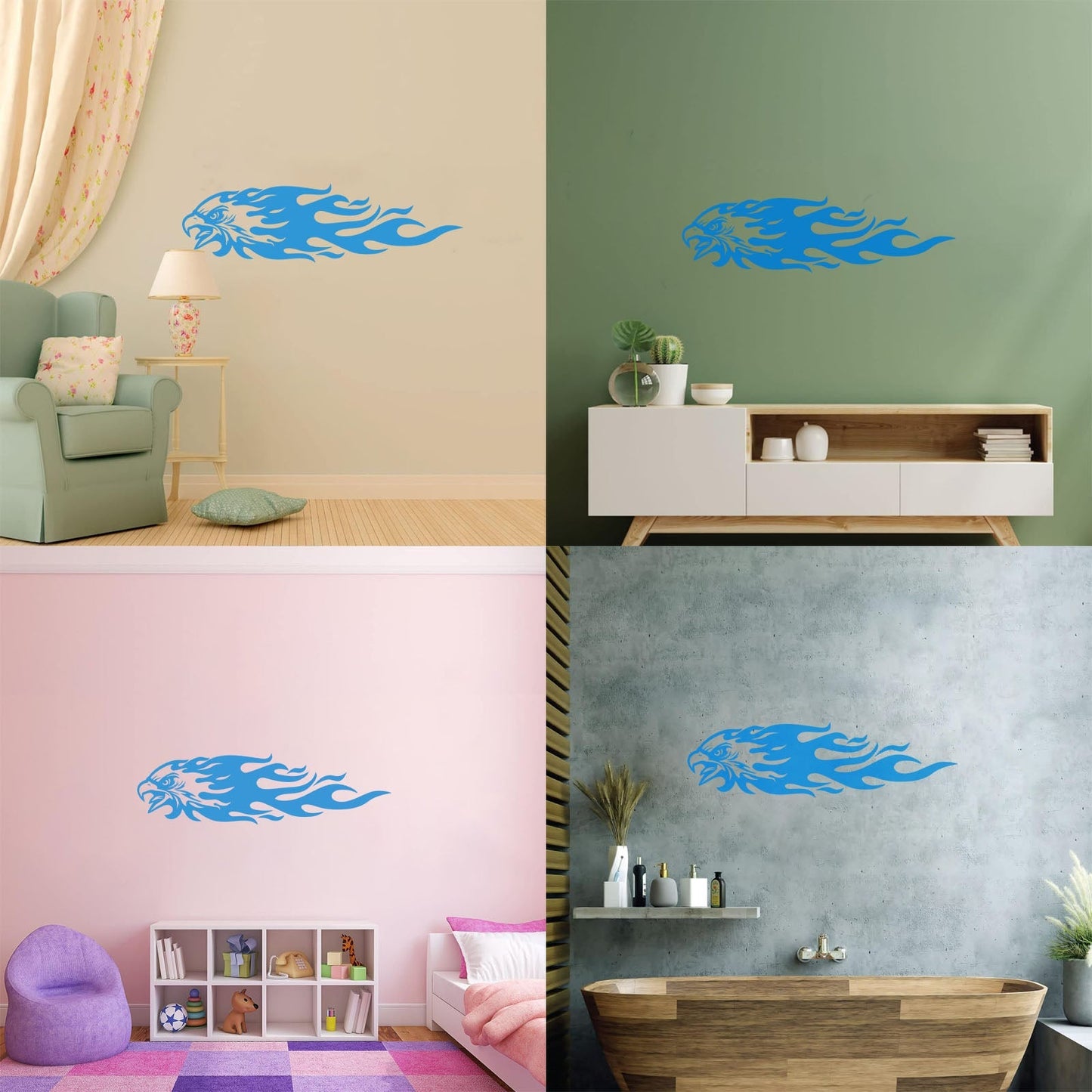 Wall Decals Eagle On Fire Bird Gymnastics Boys Room Can Modify And Add Information