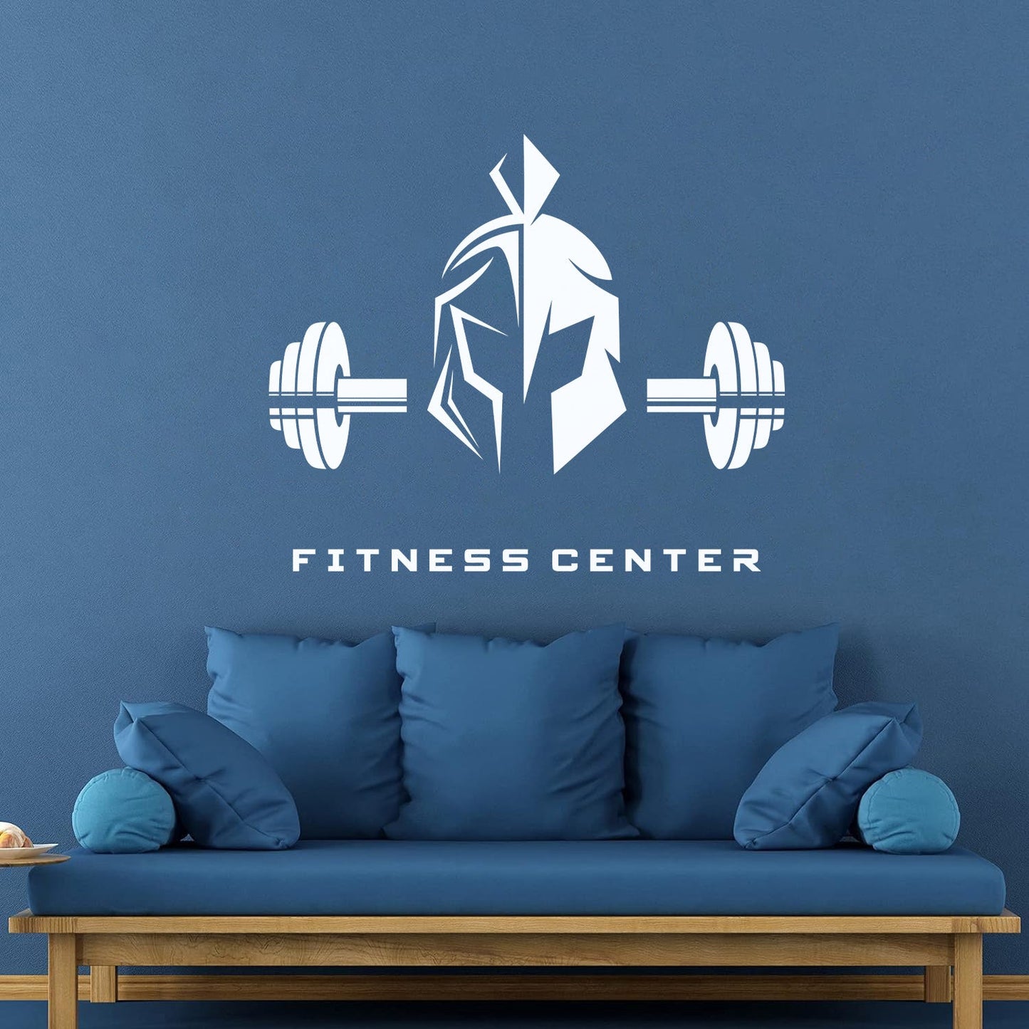 Vinyl Wall Decals Fitnesscenter Center Helmet Lettering Barbell Art Decoration