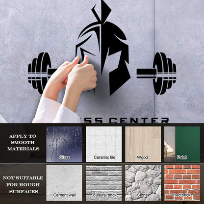 Vinyl Wall Decals Fitnesscenter Center Helmet Lettering Barbell Art Decoration