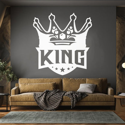Mural And Wall Vinyl Decal King Crown Lettering Gymnastics Shops Home Kingdom Stars Car Body Decoration