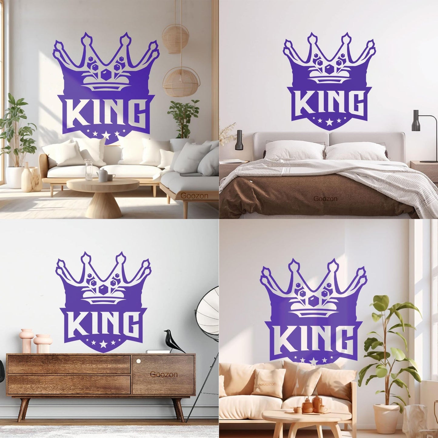 Mural And Wall Vinyl Decal King Crown Lettering Gymnastics Shops Home Kingdom Stars Car Body Decoration