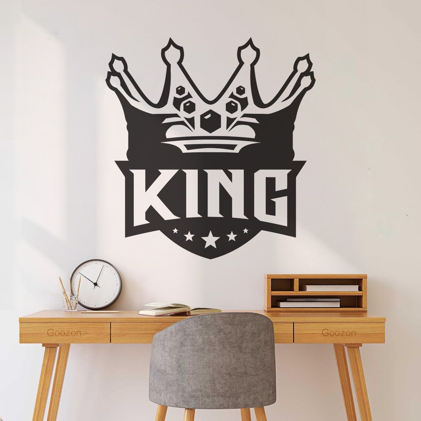 Mural And Wall Vinyl Decal King Crown Lettering Gymnastics Shops Home Kingdom Stars Car Body Decoration