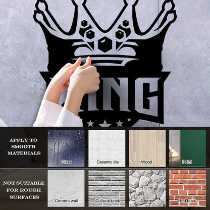 Mural And Wall Vinyl Decal King Crown Lettering Gymnastics Shops Home Kingdom Stars Car Body Decoration