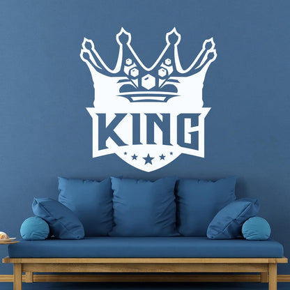 Mural And Wall Vinyl Decal King Crown Lettering Gymnastics Shops Home Kingdom Stars Car Body Decoration