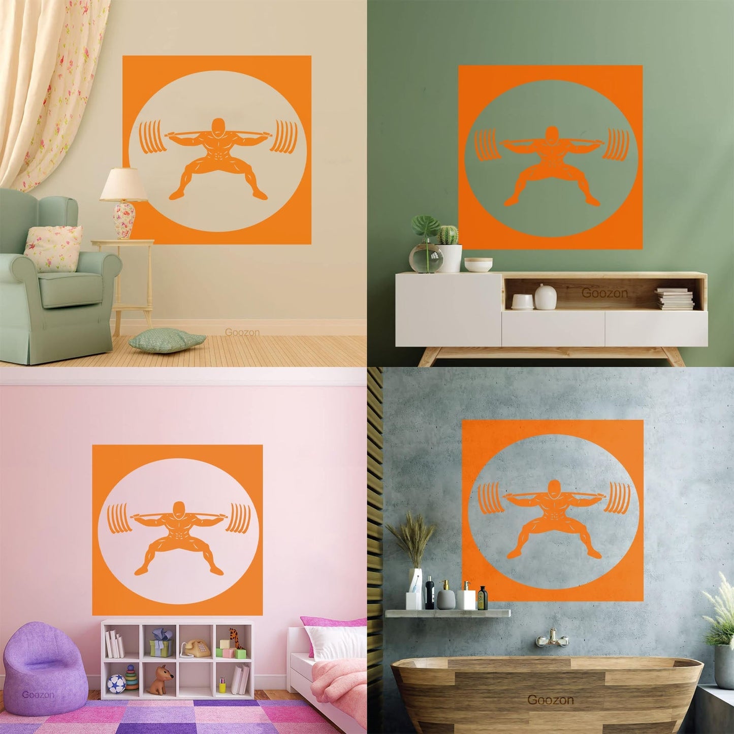 Wall Stickers Paster Paper Image Gymnastics Training Iron Weight Bar Window Decals