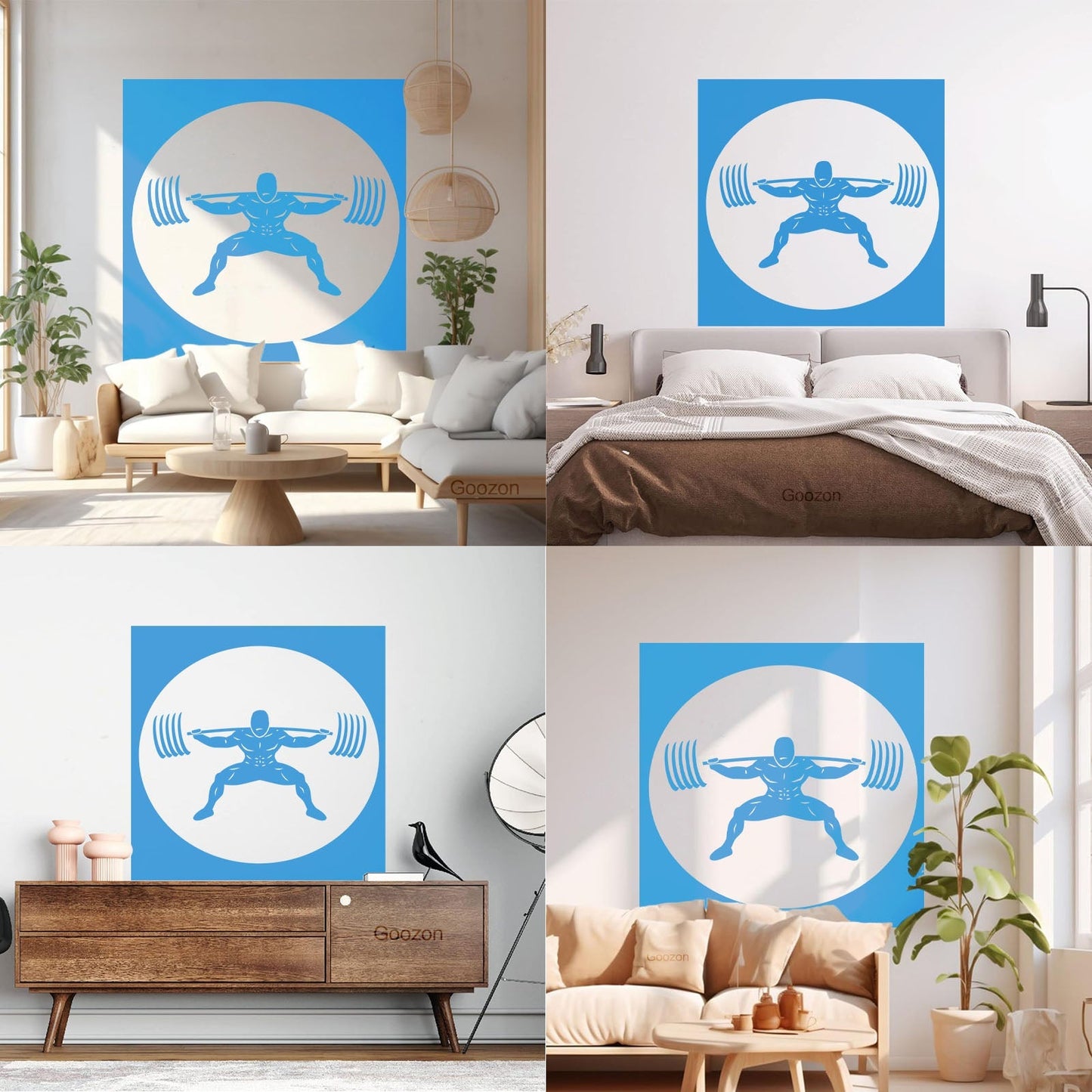 Wall Stickers Paster Paper Image Gymnastics Training Iron Weight Bar Window Decals