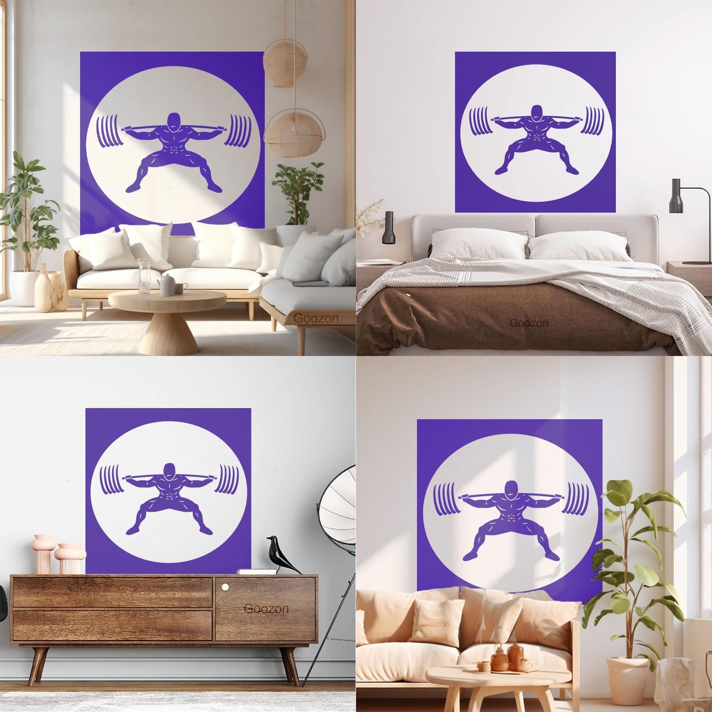 Wall Stickers Paster Paper Image Gymnastics Training Iron Weight Bar Window Decals