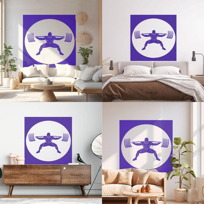 Wall Stickers Paster Paper Image Gymnastics Training Iron Weight Bar Window Decals