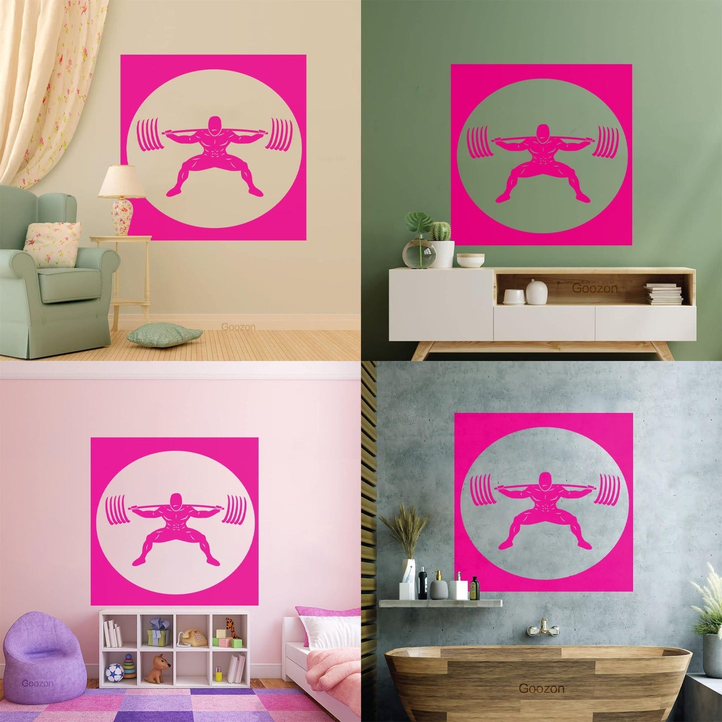 Wall Stickers Paster Paper Image Gymnastics Training Iron Weight Bar Window Decals