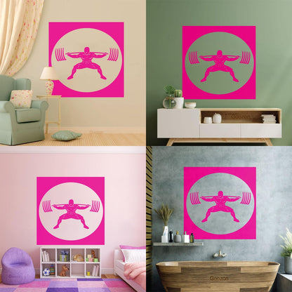 Wall Stickers Paster Paper Image Gymnastics Training Iron Weight Bar Window Decals