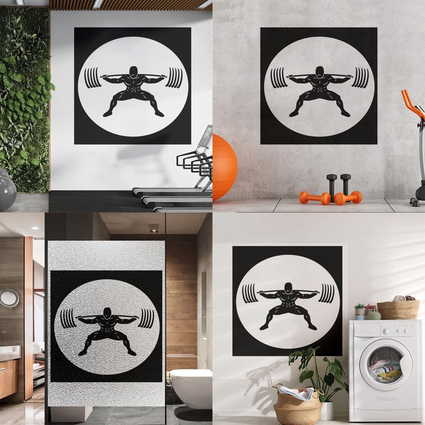 Wall Stickers Paster Paper Image Gymnastics Training Iron Weight Bar Window Decals