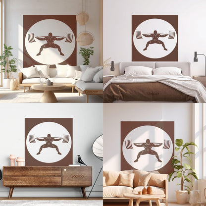 Wall Stickers Paster Paper Image Gymnastics Training Iron Weight Bar Window Decals