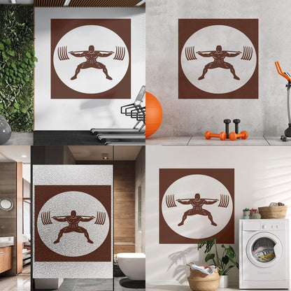 Wall Stickers Paster Paper Image Gymnastics Training Iron Weight Bar Window Decals