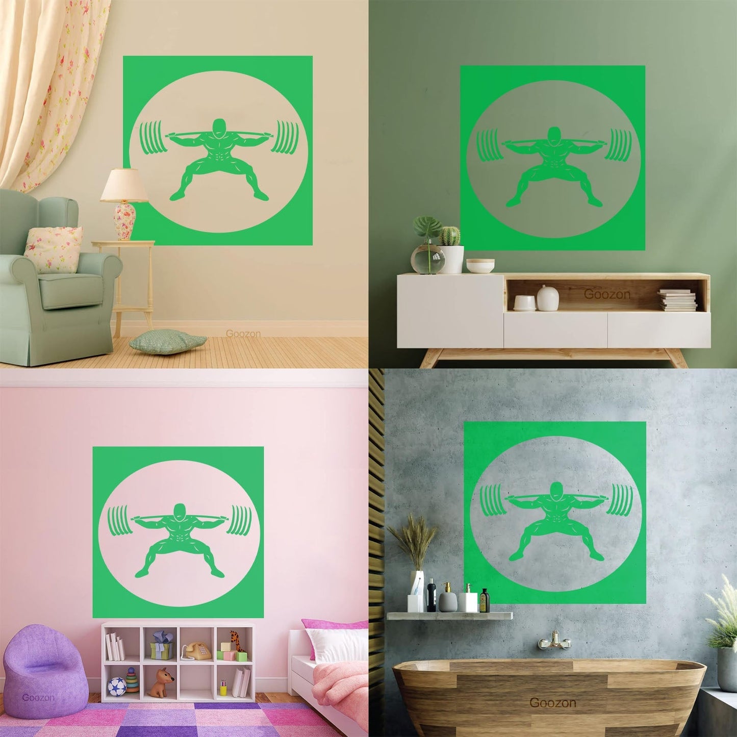 Wall Stickers Paster Paper Image Gymnastics Training Iron Weight Bar Window Decals