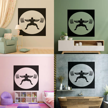 Wall Stickers Paster Paper Image Gymnastics Training Iron Weight Bar Window Decals