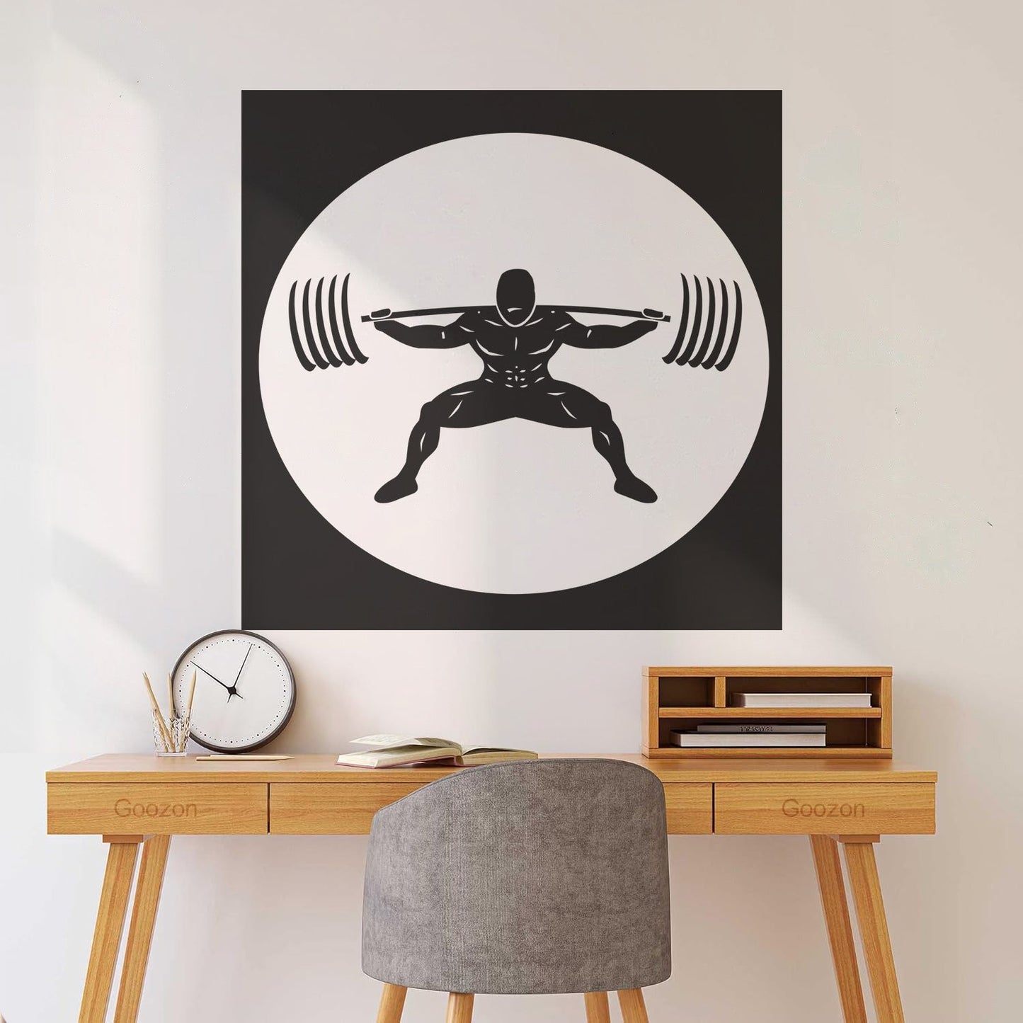 Wall Stickers Paster Paper Image Gymnastics Training Iron Weight Bar Window Decals