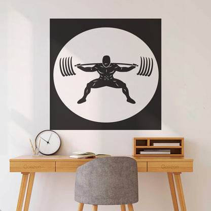 Wall Stickers Paster Paper Image Gymnastics Training Iron Weight Bar Window Decals