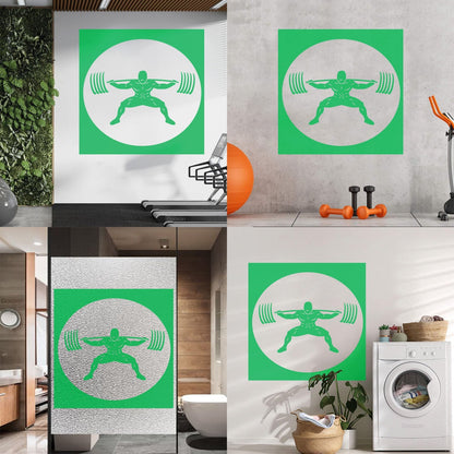 Wall Stickers Paster Paper Image Gymnastics Training Iron Weight Bar Window Decals