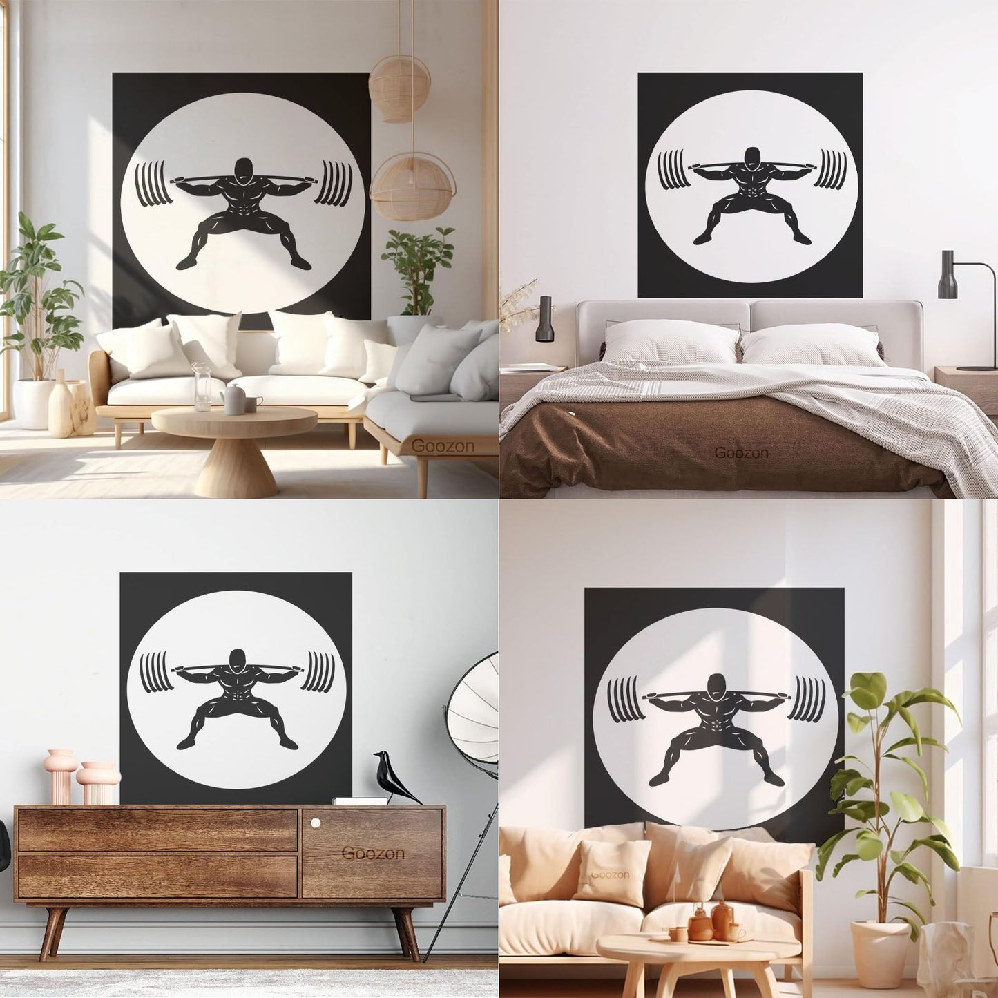 Wall Stickers Paster Paper Image Gymnastics Training Iron Weight Bar Window Decals