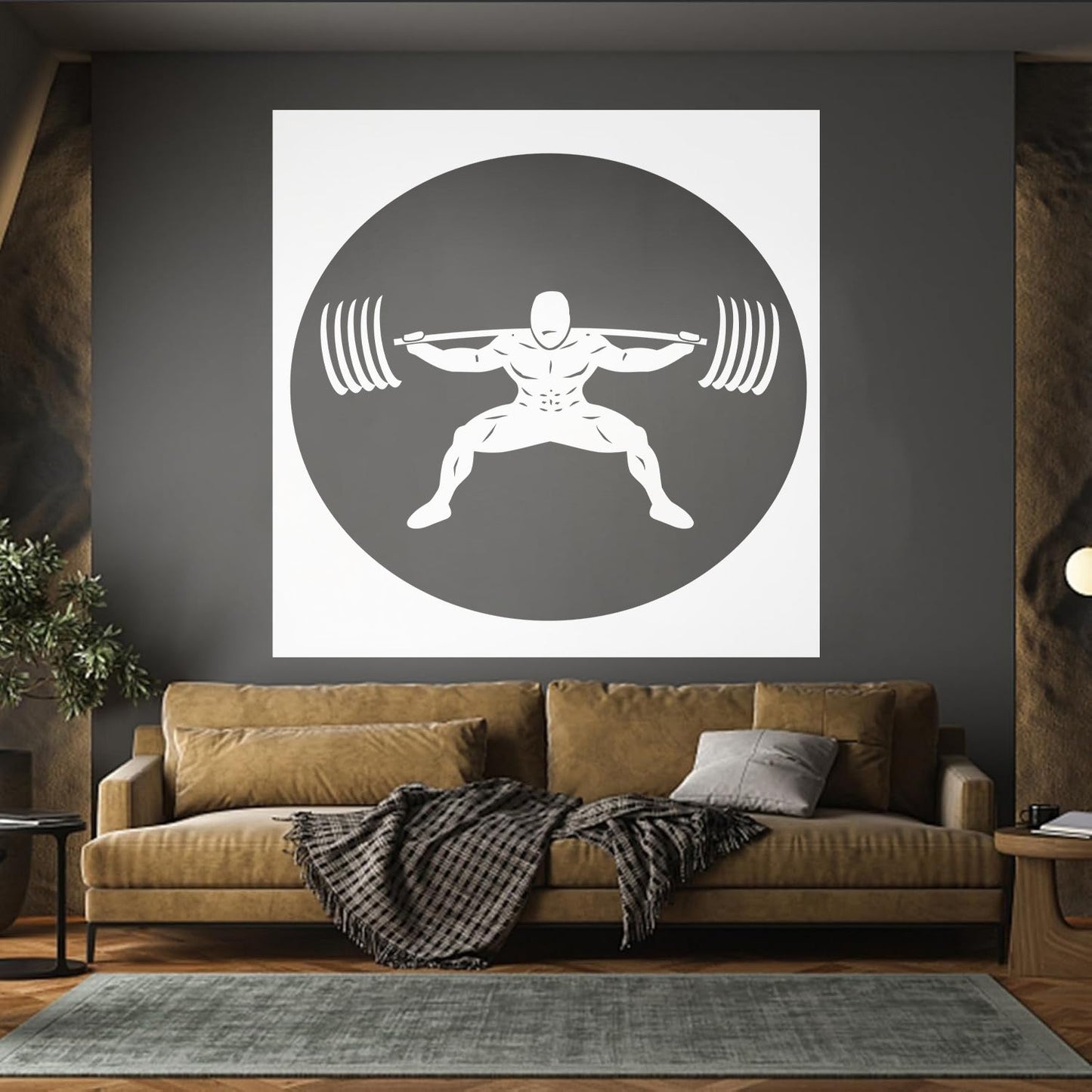 Wall Stickers Paster Paper Image Gymnastics Training Iron Weight Bar Window Decals