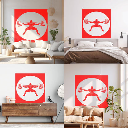 Wall Stickers Paster Paper Image Gymnastics Training Iron Weight Bar Window Decals