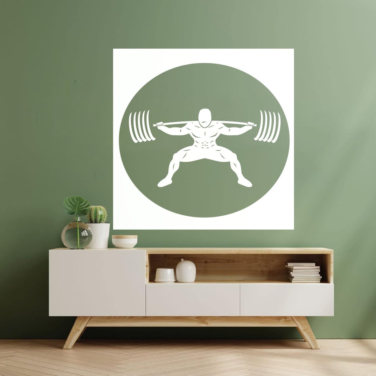 Wall Stickers Paster Paper Image Gymnastics Training Iron Weight Bar Window Decals