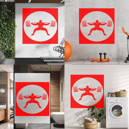 Wall Stickers Paster Paper Image Gymnastics Training Iron Weight Bar Window Decals