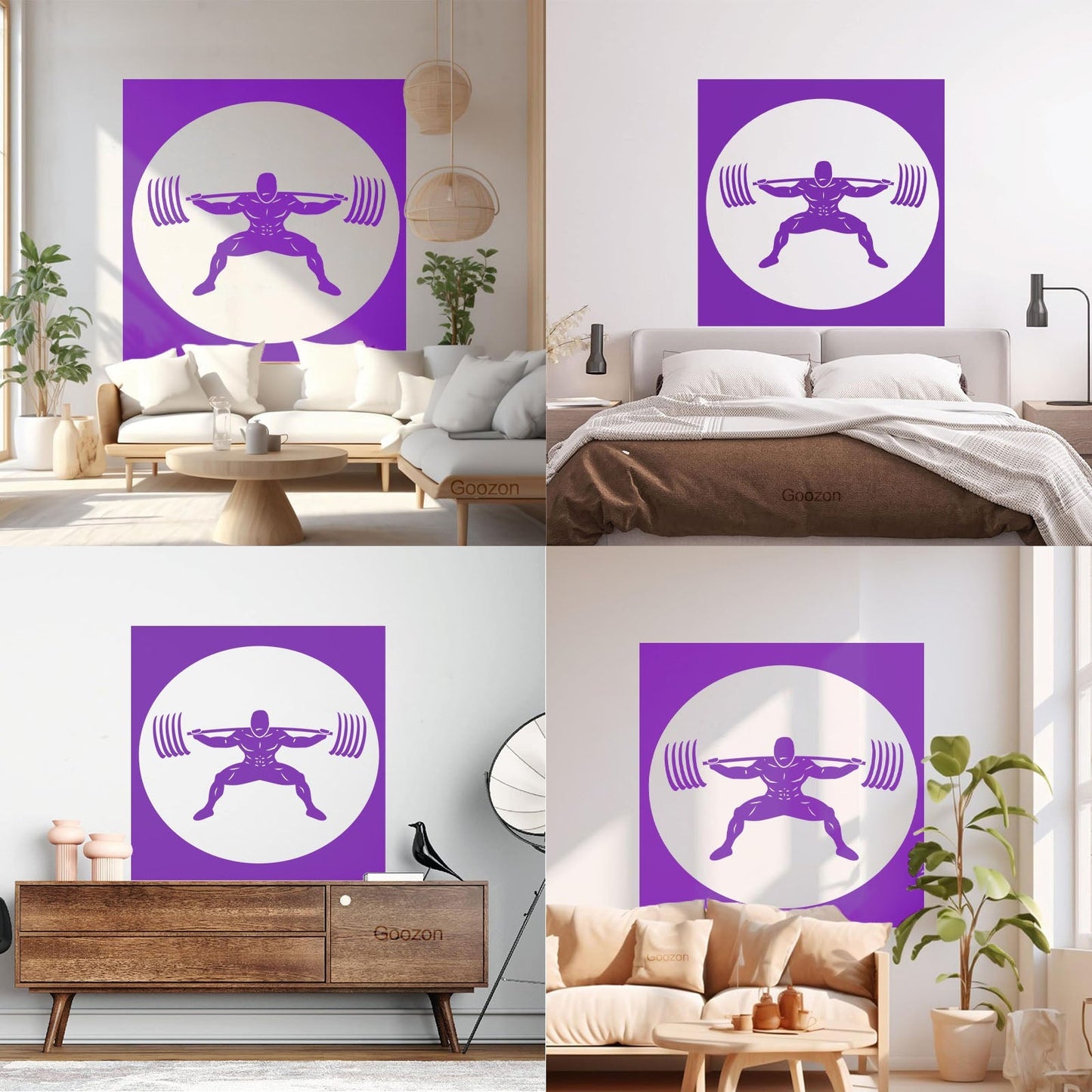 Wall Stickers Paster Paper Image Gymnastics Training Iron Weight Bar Window Decals