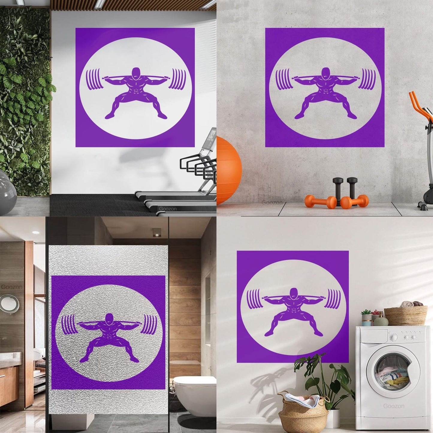 Wall Stickers Paster Paper Image Gymnastics Training Iron Weight Bar Window Decals