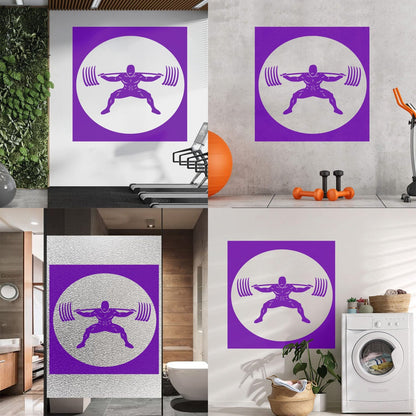 Wall Stickers Paster Paper Image Gymnastics Training Iron Weight Bar Window Decals