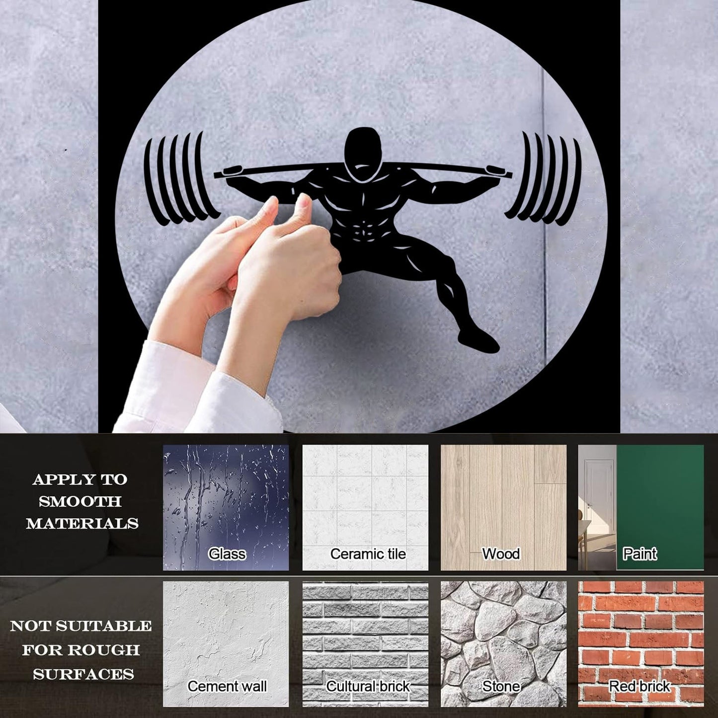 Wall Stickers Paster Paper Image Gymnastics Training Iron Weight Bar Window Decals