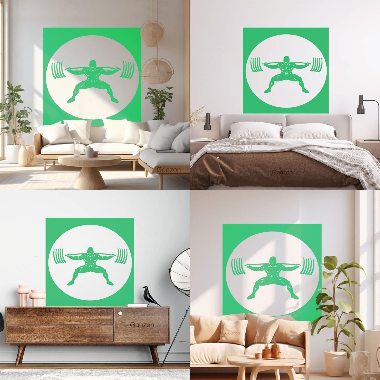 Wall Stickers Paster Paper Image Gymnastics Training Iron Weight Bar Window Decals