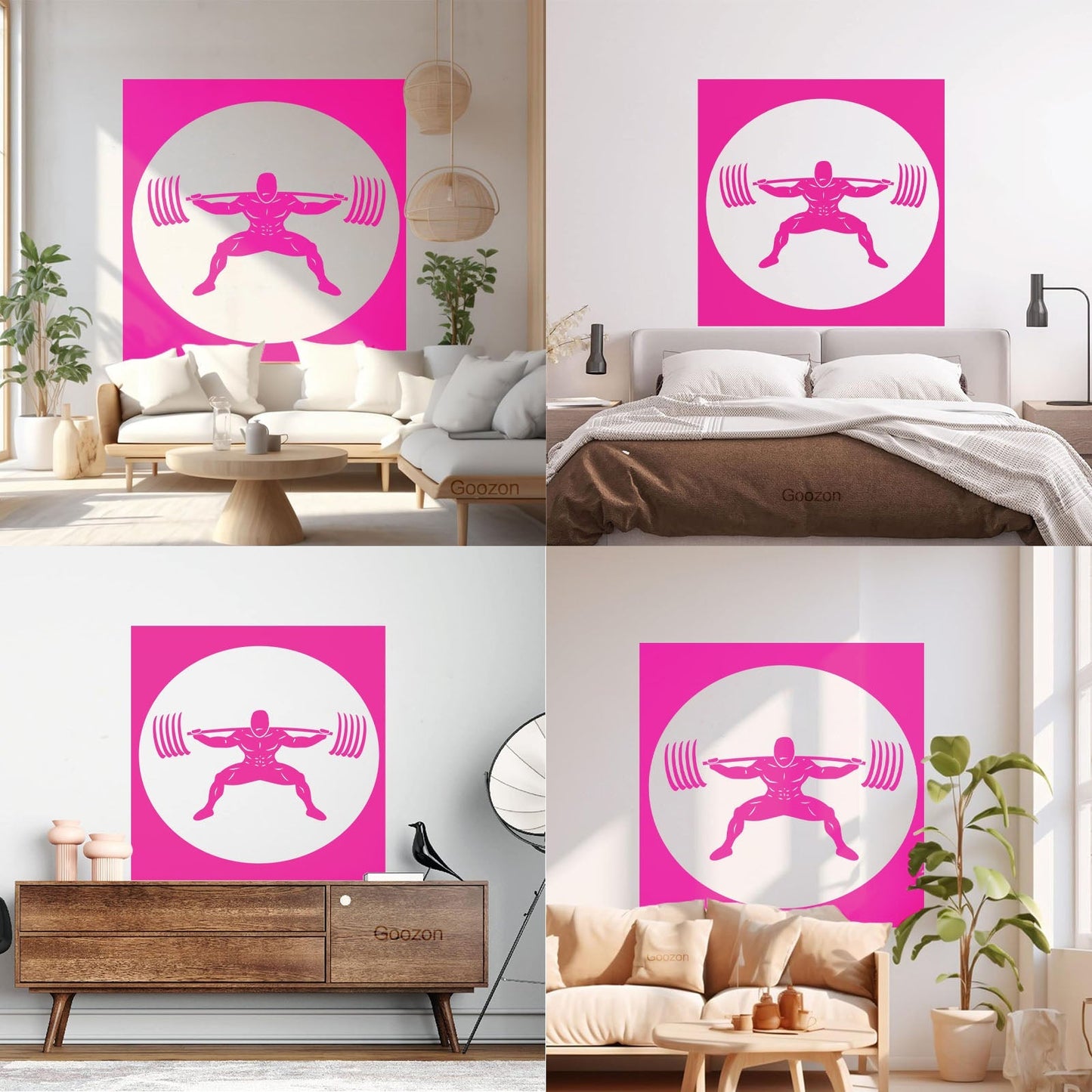 Wall Stickers Paster Paper Image Gymnastics Training Iron Weight Bar Window Decals