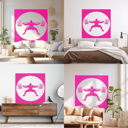 Wall Stickers Paster Paper Image Gymnastics Training Iron Weight Bar Window Decals