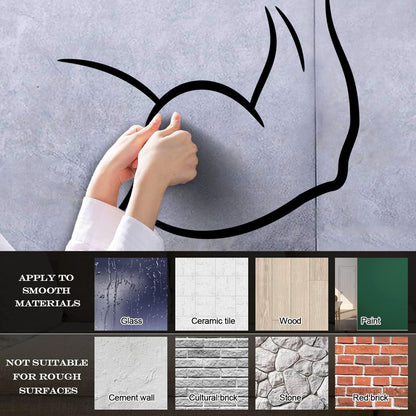 Wall Vinyl Sticker Decor Fitnesscenter Gymnastics Man'S Hand Relief Muscle Bic Tric Glass Stickers