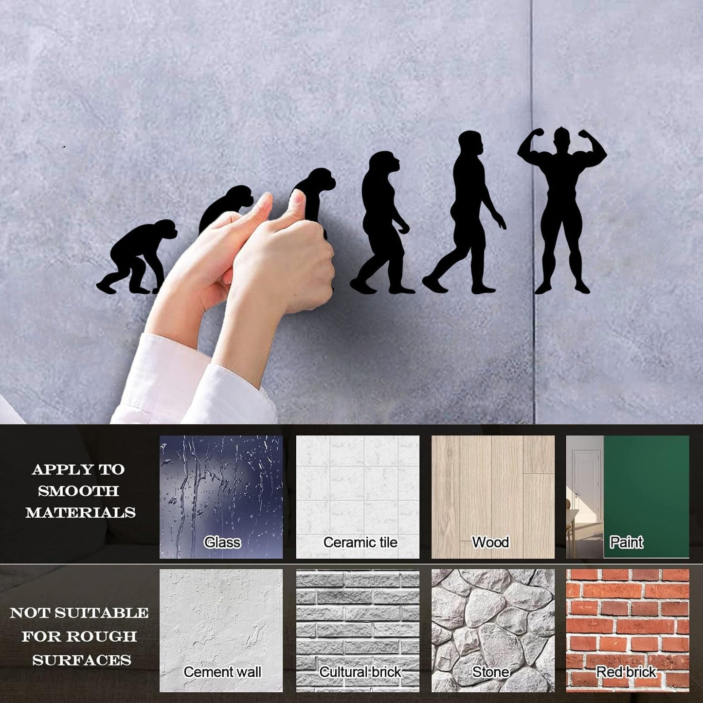Wall Stickers Gymnastics Evolution Man Bodybuilding Fitnesscenter Tattoo Culture