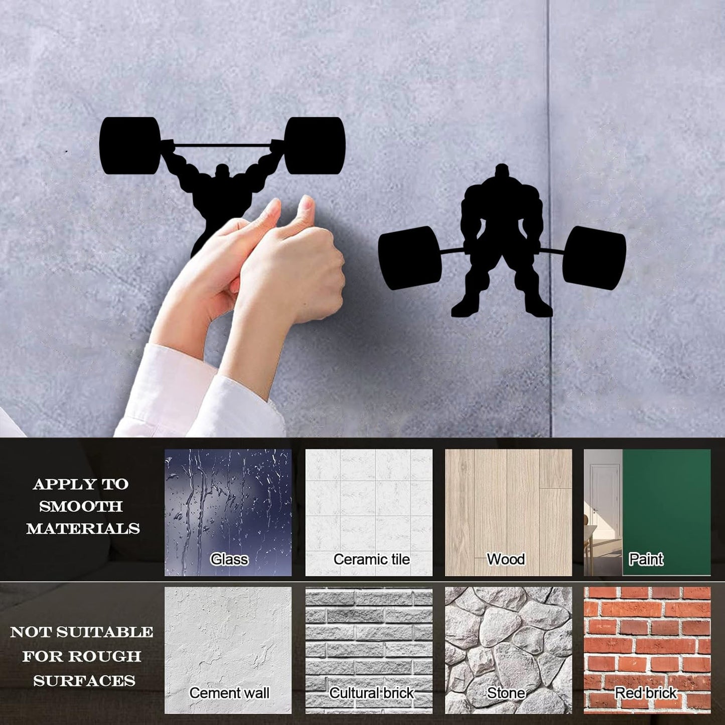 Bodybuilding Iron Sport Muscul Gymnastics Barbell Vinyl Art Sticker Self Adhesive