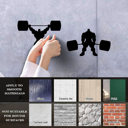 Bodybuilding Iron Sport Muscul Gymnastics Barbell Vinyl Art Sticker Self Adhesive