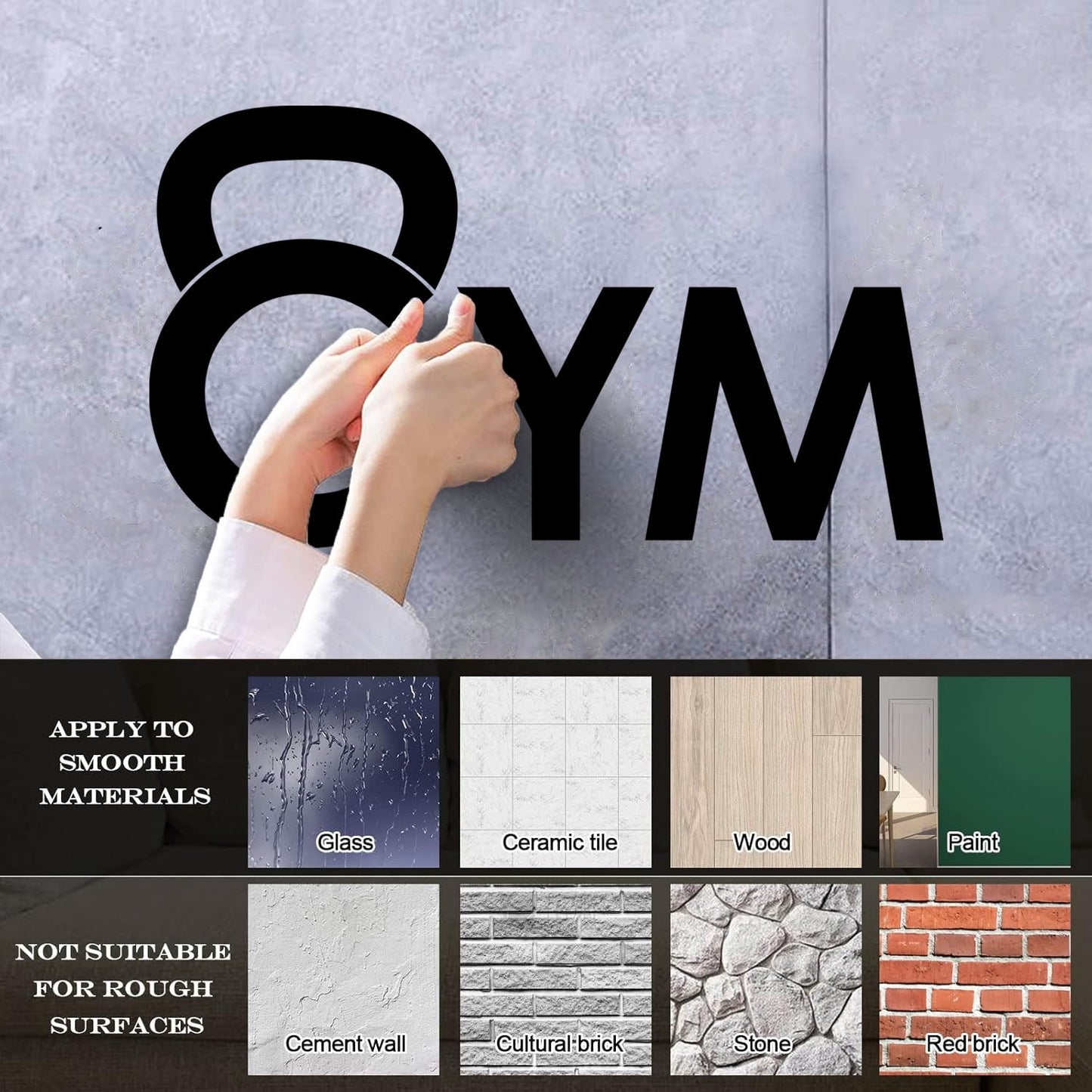 Lettering Stickers Dumbbell Training Gymnastics Iron Sport Easy Installation