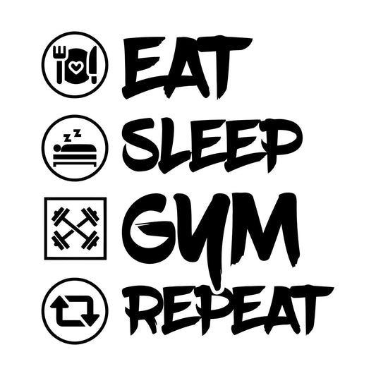 Wall Decals Paster Paper Eat Sleep Gymnastics Repeat Teenager Zone Play Room Art Mural Painting