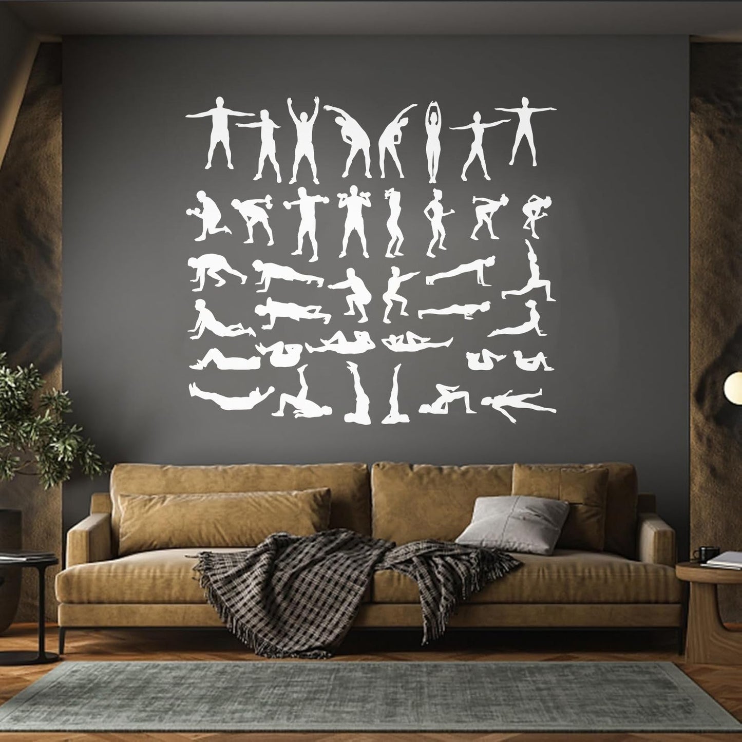 Exercise Silhouette Trains Set Icons Gymnastics Sport Vinyl Wall Stickers Multiple Size Options