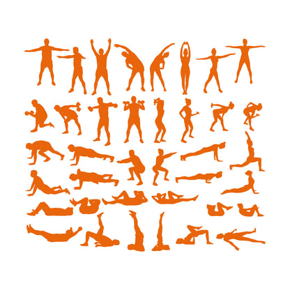 Exercise Silhouette Trains Set Icons Gymnastics Sport Vinyl Wall Stickers Multiple Size Options