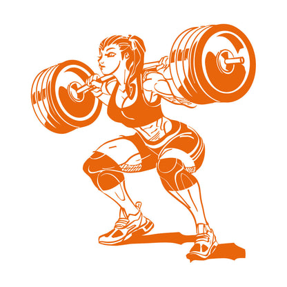 Vinyl Wall Decals Girl With Barbell Beautiful Fitnesscenter Gymnastics It Won'T Fall Off