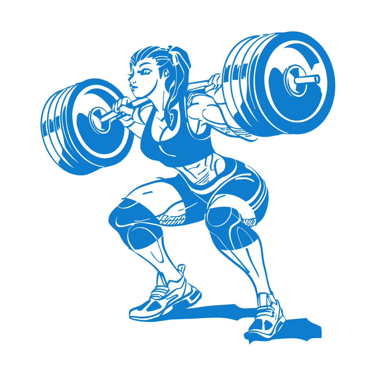 Vinyl Wall Decals Girl With Barbell Beautiful Fitnesscenter Gymnastics It Won'T Fall Off