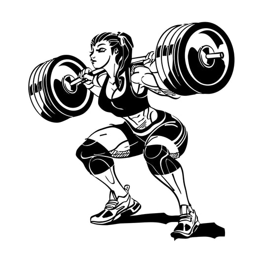 Vinyl Wall Decals Girl With Barbell Beautiful Fitnesscenter Gymnastics It Won'T Fall Off