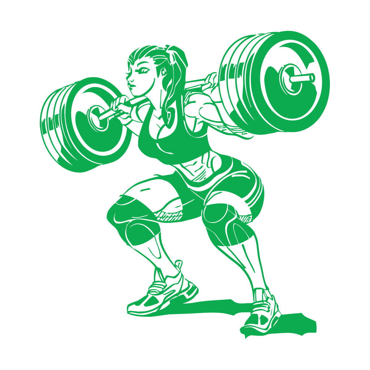 Vinyl Wall Decals Girl With Barbell Beautiful Fitnesscenter Gymnastics It Won'T Fall Off