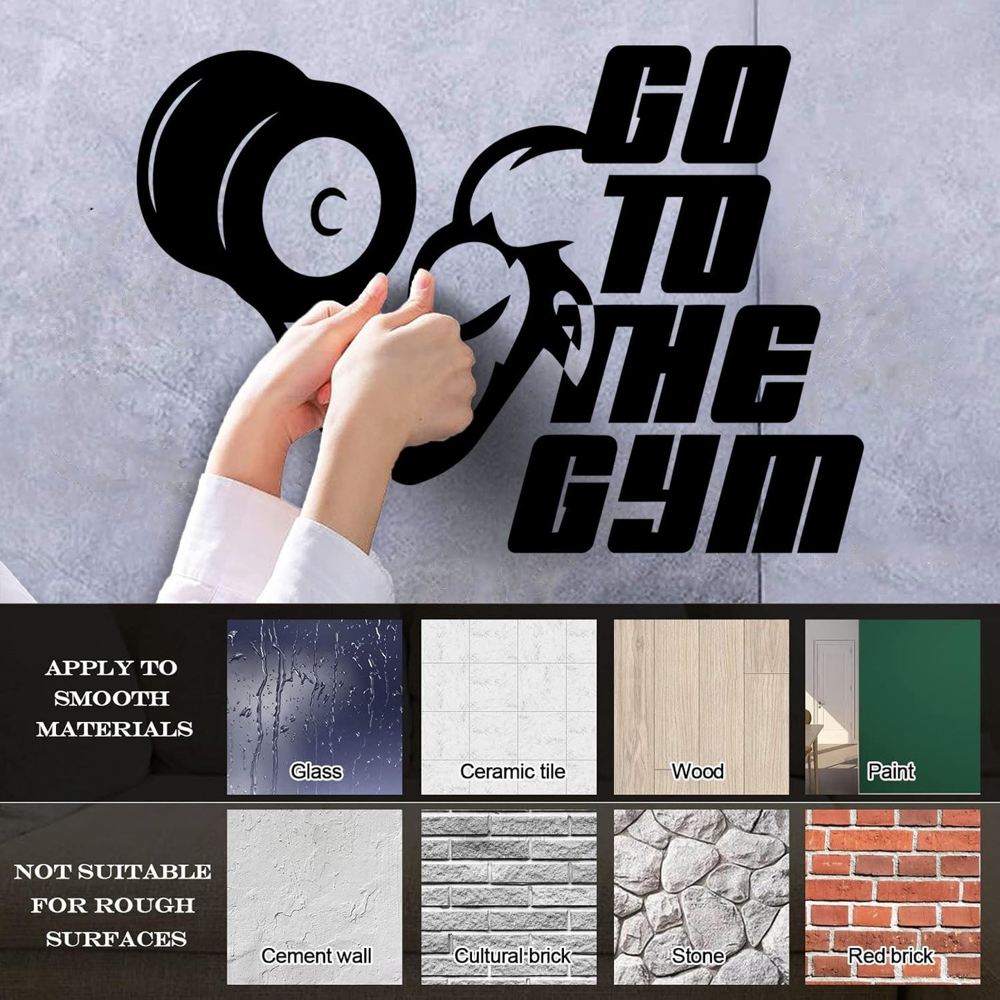 Engraving Decals Go To The Gymnastics Fitnesscenter Phrase Muscul Sport Personalized Customization